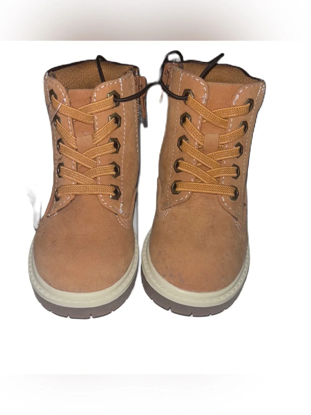 Thereabouts Kids Wheat Brown Zip-Up Combat Boots Infant Baby Sz 5